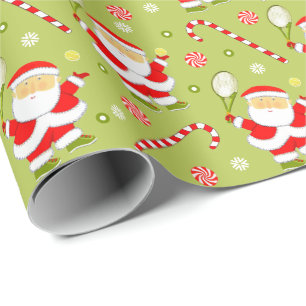 Tennis Christmas Holiday Gift Wrapping Paper