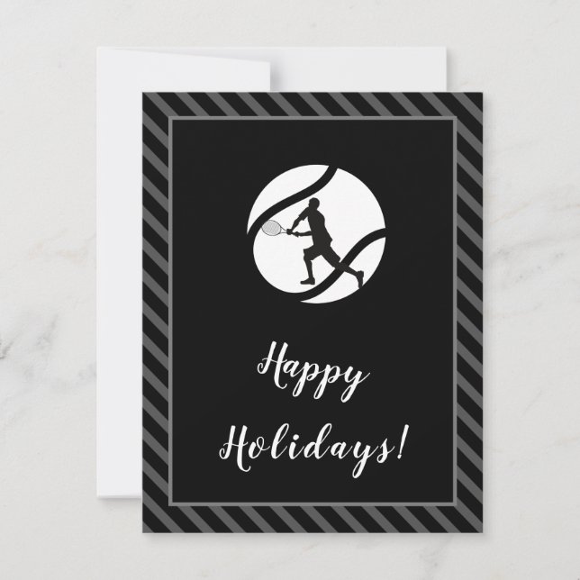 Tennis Christmas Holidays Player Coach Greeting  Holiday Card (Front)