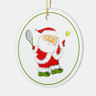 Tennis Christmas Keepsake Gift Ceramic Ornament