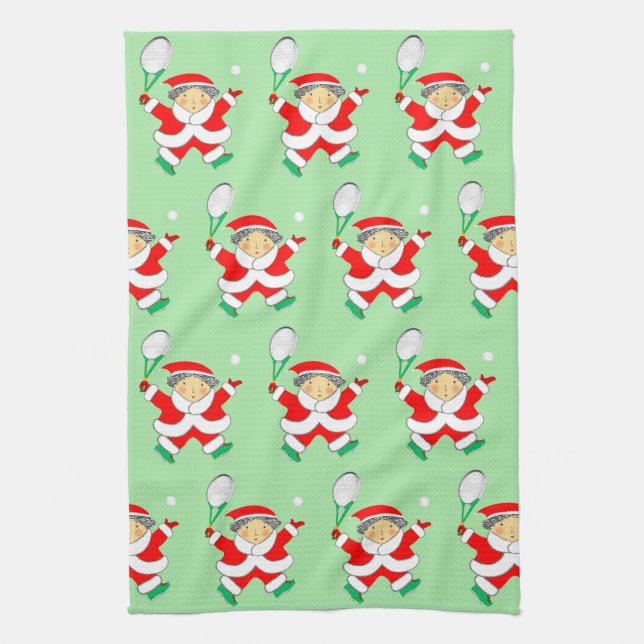 Tennis Christmas Kitchen Towel (Vertical)