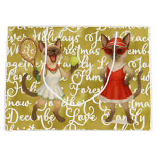 Tennis Christmas Mug Cat Lovers  Large Gift Bag