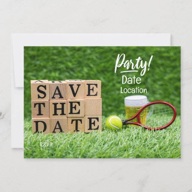 Tennis Christmas party for tennis player with ball Invitation (Front)