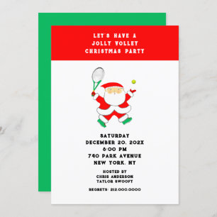 Tennis Christmas Party Invitations