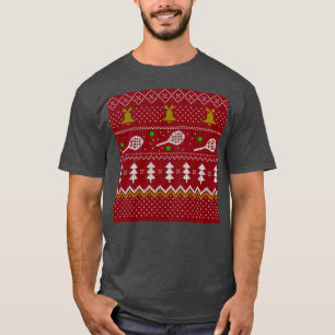 Tennis Christmas Sweater Knitted Pattern Red Xmas
