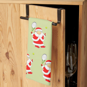 Tennis Christmas Tea Towel