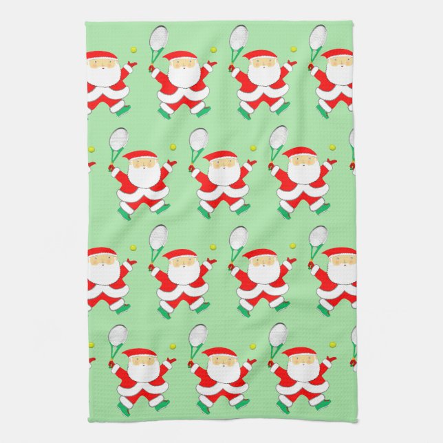 Tennis Christmas Tea Towel (Vertical)