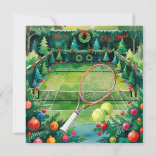 Tennis Christmas themed at Court Holiday Card
