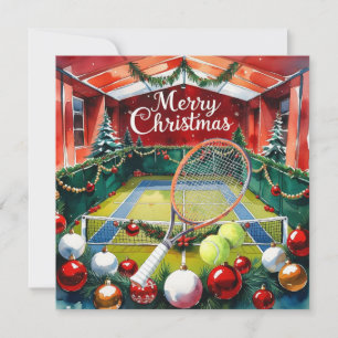 Tennis Christmas themed at Court Holiday Card