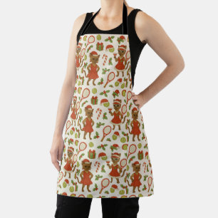 Tennis Christmas themed fir Siamese cat Lovers Apron