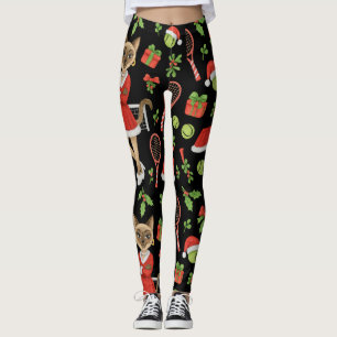 Tennis Christmas themed fir Siamese cat Lovers  Leggings