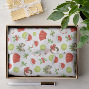 Tennis Christmas themed fir Siamese cat Lovers Tissue Paper