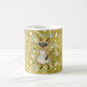 Tennis Christmas themed for Cat Lovers Coffee Mug