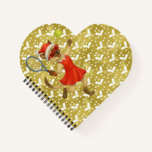 Tennis Christmas themed for Cat Lovers  Notebook