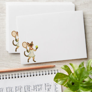 Tennis Christmas themed for Player cat lovers  Envelope