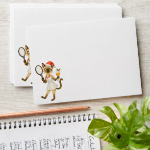 Tennis Christmas themed for Player cat lovers  Envelope