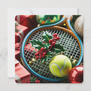 Tennis Christmas Themed for Player Holiday Card