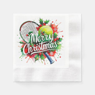 Tennis Christmas themed for Player Napkin