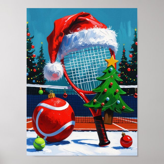 Tennis Christmas Themed for Player  Poster (Front)