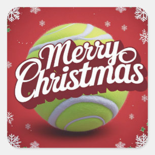Tennis Christmas Themed for Players Square Sticker