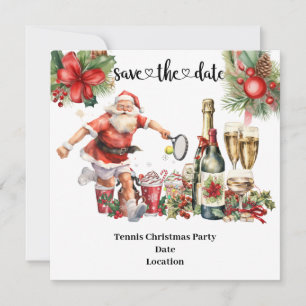 Tennis Christmas themed for Tennis Party  Invitati Save The Date