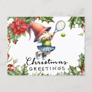 Tennis Christmas  themed  Holiday Postcard
