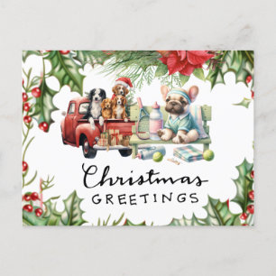 Tennis Christmas themed Holiday Postcard