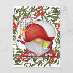 Tennis  Christmas themed  Holiday Postcard