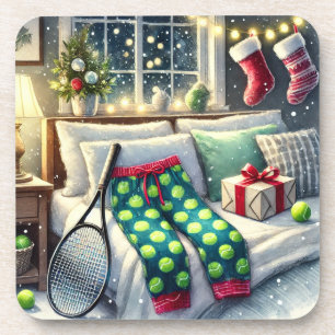 Tennis Christmas Themed with Ball and Racket Coaster
