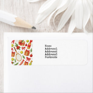 Tennis Christmas themed with gifts  Return Address Label