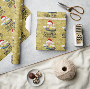 Tennis Christmas themed with Santa Claus Wrapping Paper