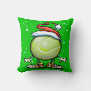 Tennis Christmas Throw Pillow