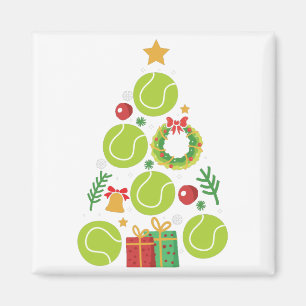 Tennis Christmas Tree   Christmas Sports Gift Magnet