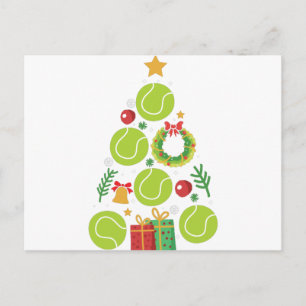 Tennis Christmas Tree   Christmas Sports Gift Postcard