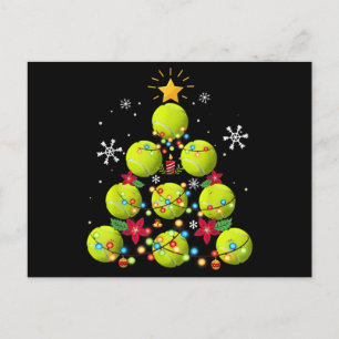 tennis christmas tree gifts announcement postcard