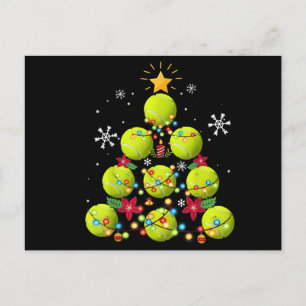tennis christmas tree gifts invitation postcard