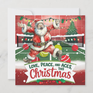 Tennis Christmas with Sabta and tennis ball  Holiday Card