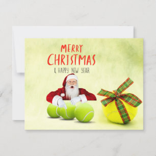 Tennis Christmas with Santa Claus  Card