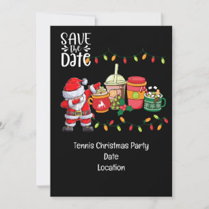 Tennis Christmas with Santa Claus Mostly Likely  Invitation