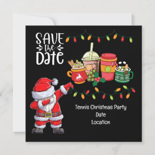 Tennis Christmas with Santa Claus Mostly Likely  Invitation