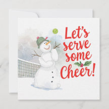 Tennis Christmas With Snowman  Festive Holiday 