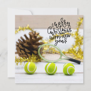 Tennis Christmas with tennis ball  Holiday Card