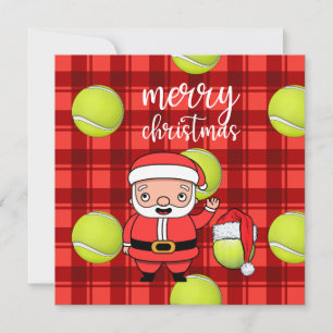 Tennis Christmas with tennis ball Santa Claus  Car Card