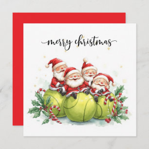 Tennis Christmas with tennis themed  Holiday Card