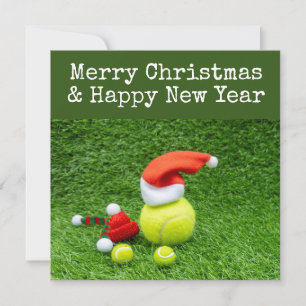 Tennis Christmas with tennis themed  Holiday Card