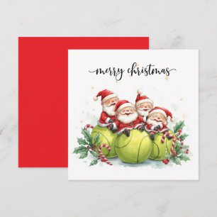 Tennis Christmas with tennis themed Holiday Card