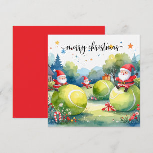 Tennis Christmas with tennis themed  Holiday Card
