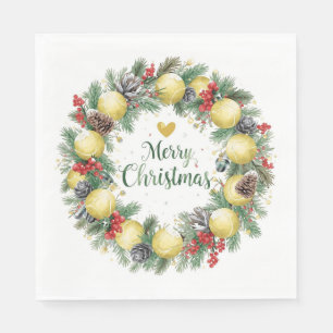 Tennis Christmas wreath for Christmas Party Napkin