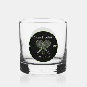 Tennis Club Bar Lounge Rocks Whiskey Glass