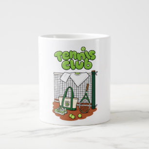 Tennis Club Classic Sports Graphic – Green Tennis Large Coffee Mug