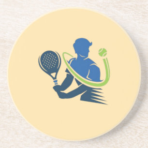 Tennis Club Logo - Dynamic Action, Sporty Style Coaster